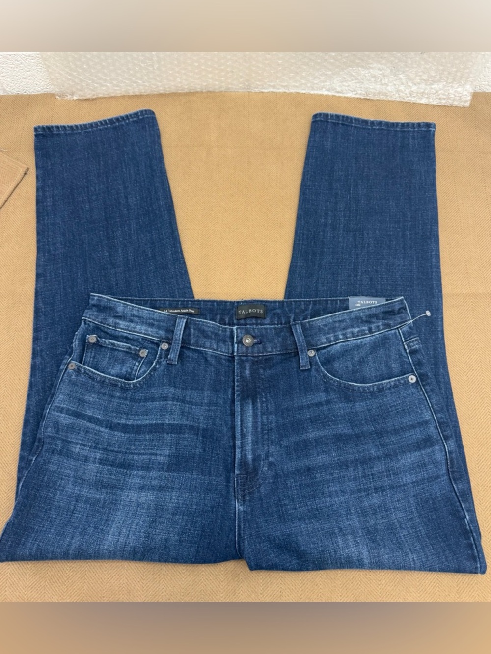 NWT Talbots Modern Ankle Jean High Waist Straight Leg Dark Wash size 14 - Picture 3 of 7